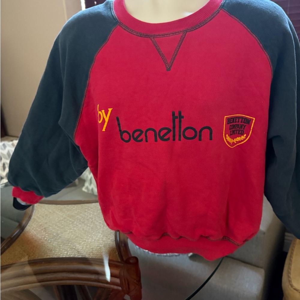 United Colors Of Benetton Red and Gray Sweatshirt